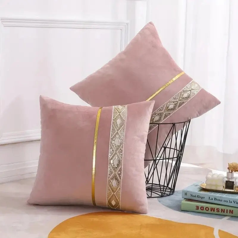 Eliobrands - Housse de Coussin Brodée en Sequins pour Déco Livingroom